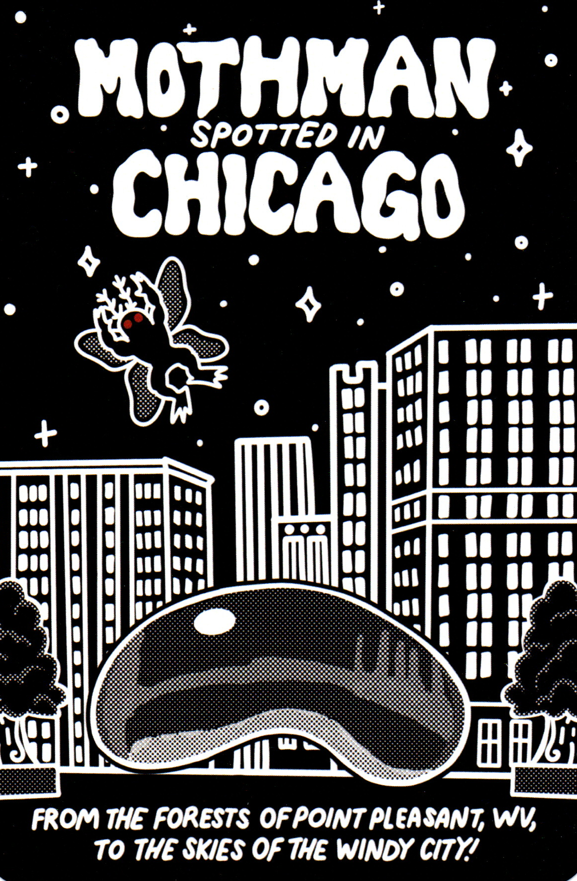 Mothman Spotted In Chicago Postcard