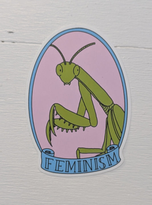Feminism Praying Mantis Sticker