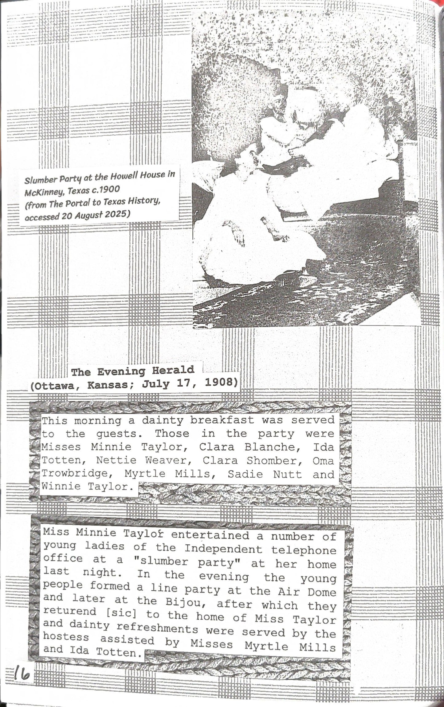 Covers Laid for Twelve: The History of American Slumber Parties (Vol. 1: 1890-1909)