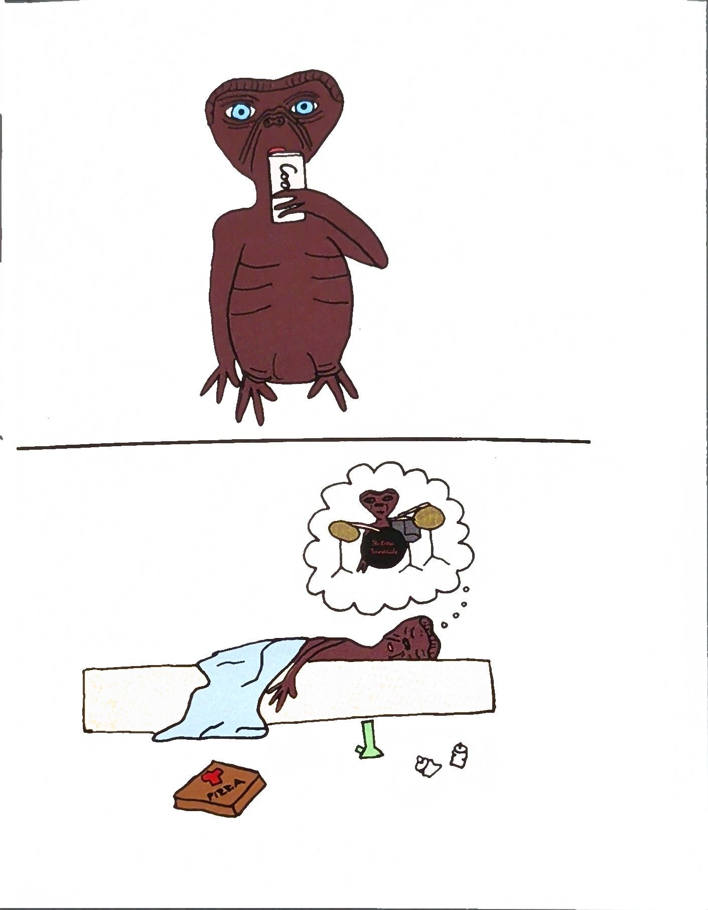 E.T. Stoned at Home
