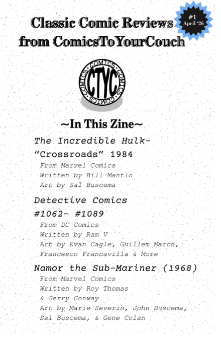 ComicsToYourCouch Review Zines (Classic Edition)