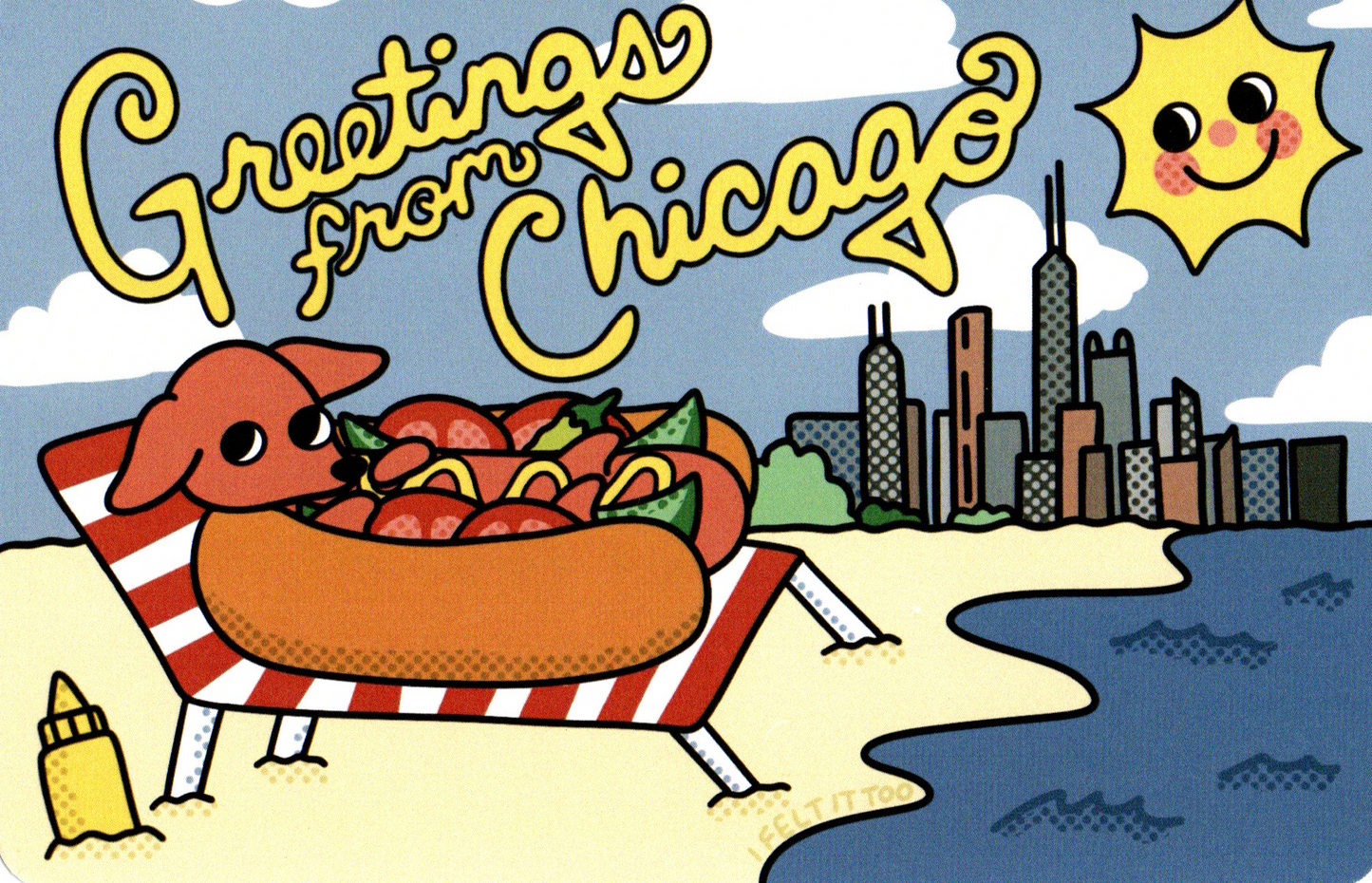 Greetings From Chicago Postcard