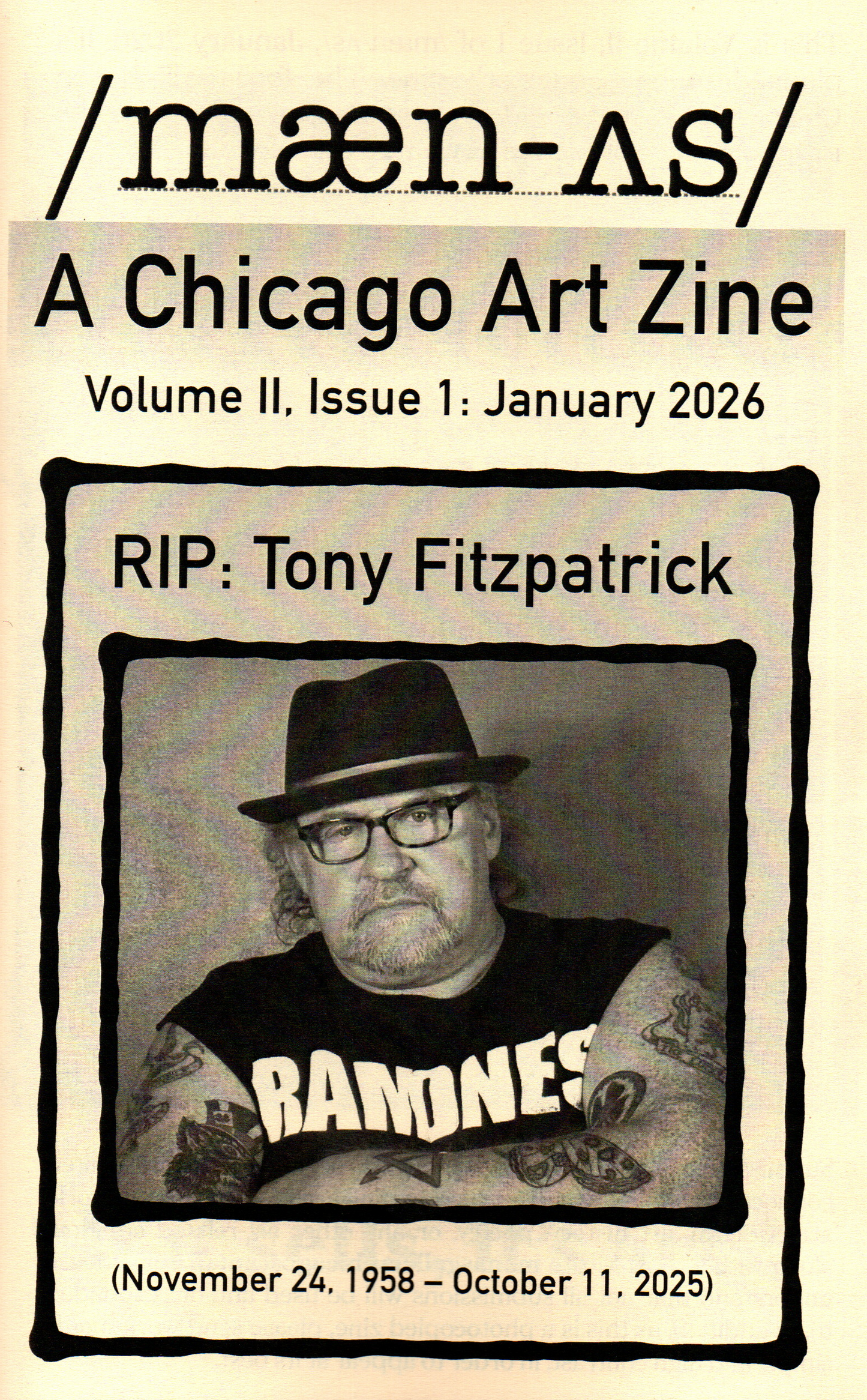 /mæn-ʌs/ Chicago Art Zine Volume II Issue 1 January 2026